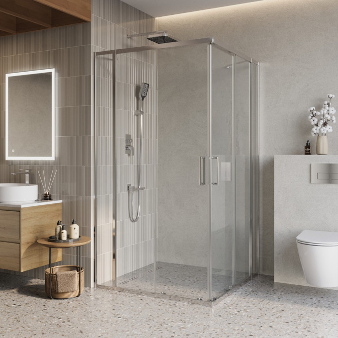 Душевой уголок BELBAGNO LUCE-A-22-100+25-C-Cr