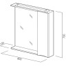 Зеркальный шкаф BELBAGNO MARINO-SPC-800/750-1A-BL-P-R